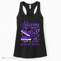 Stepping Into My 63rd Birthday With God's Grace & Mercy Bday Women's Tank Top thumb 0