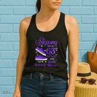 Stepping Into My 63rd Birthday With God's Grace & Mercy Bday Women's Tank Top thumb 2