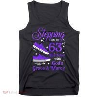 Stepping Into My 63rd Birthday With God's Grace & Mercy Bday Tank Top thumb 0