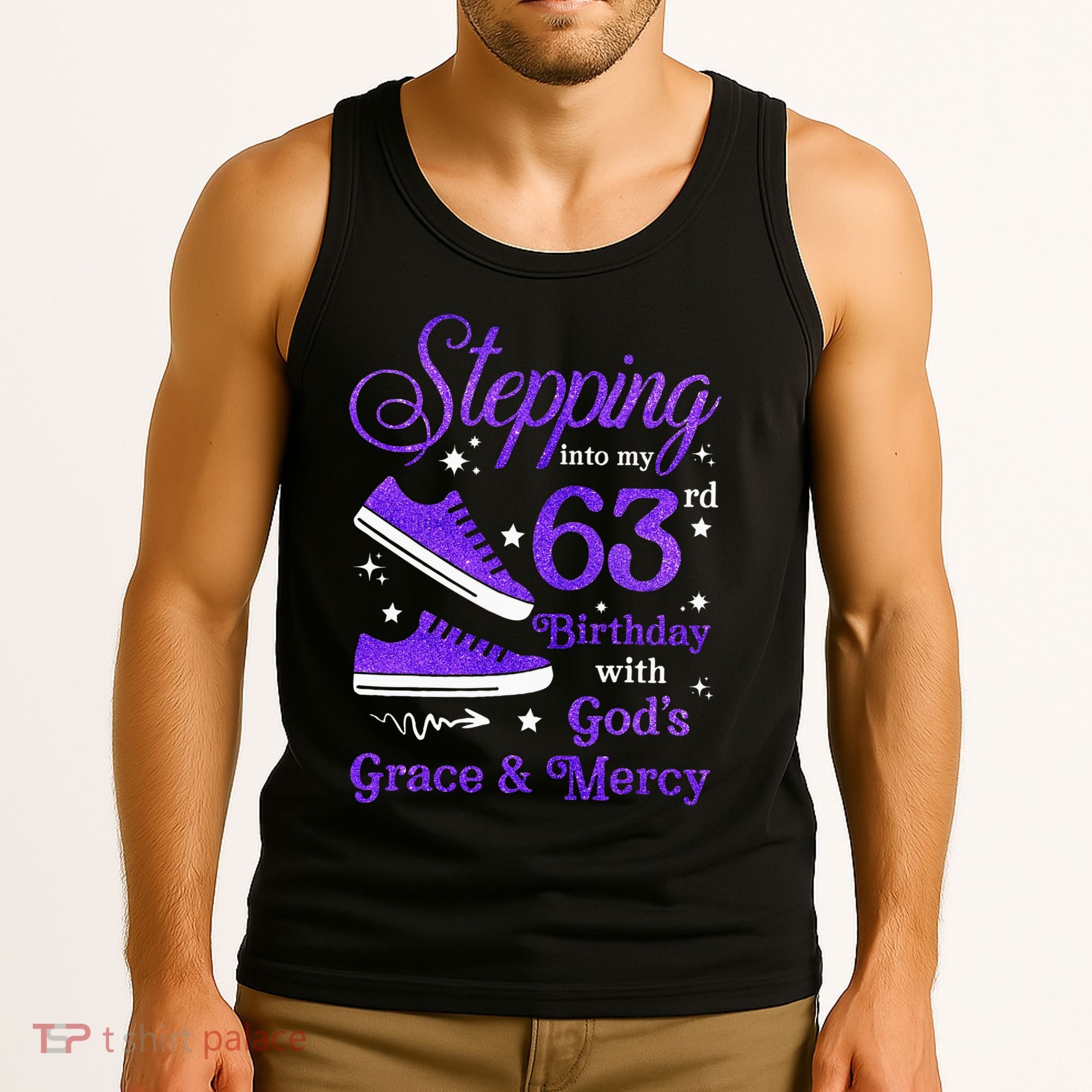 Stepping Into My 63rd Birthday With God's Grace & Mercy Bday Tank Top