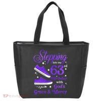 Stepping Into My 63rd Birthday With God's Grace & Mercy Bday Tote Bag thumb 0