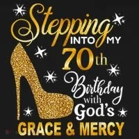 Stepping into my 70th birthday with God's grace & Mercy Ornament thumb 1
