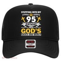 Stepping Into My 95th Birthday With Gods Grace And Mercy Hat thumb 0