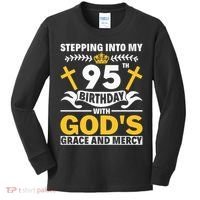 Stepping Into My 95th Birthday With Gods Grace And Mercy Kids Long Sleeve Shirt thumb 0