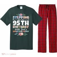 Stepping Into My 95th Birthday With Gods Grace And Mercy Pajama Set thumb 0
