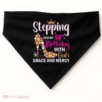 Stepping into my 58th birthday with gods grace and mercy  USA-Made Doggie Bandana thumb 0