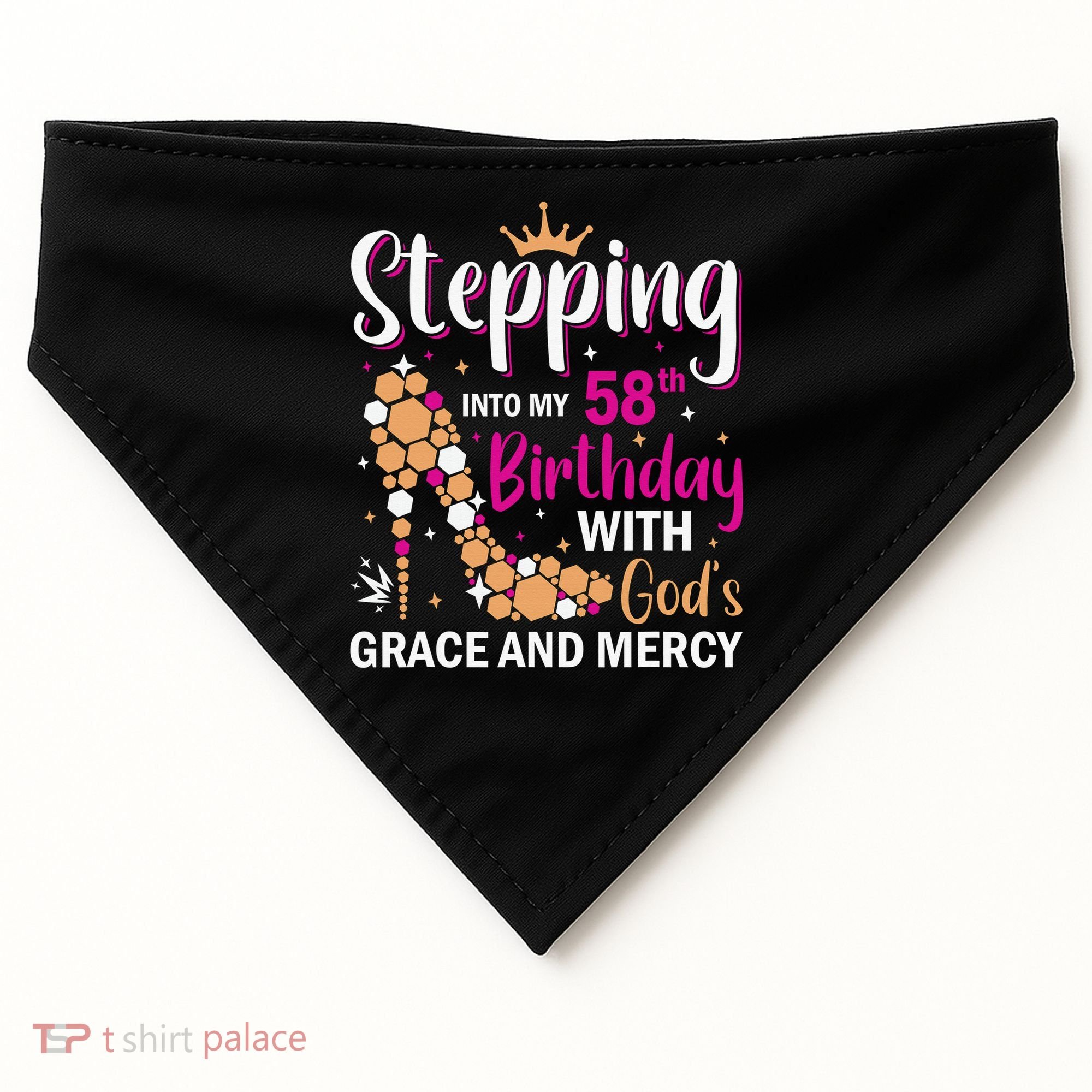 Stepping into my 58th birthday with gods grace and mercy  USA-Made Doggie Bandana