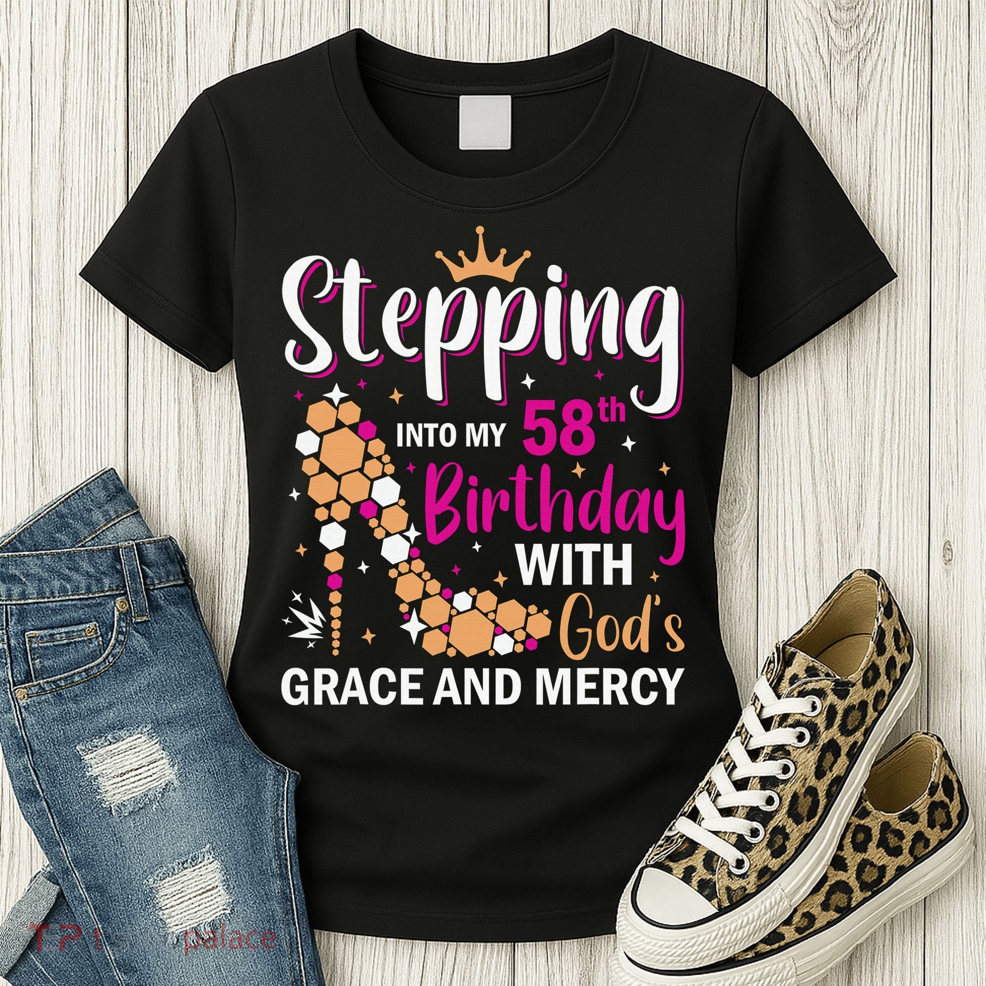 Stepping into my 58th birthday with gods grace and mercy  Women's T-Shirt