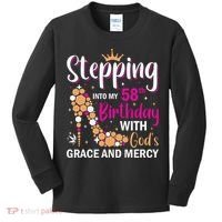 Stepping into my 58th birthday with gods grace and mercy  Kids Long Sleeve Shirt thumb 0