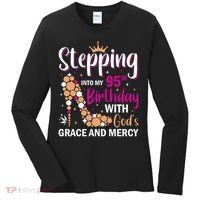 Stepping Into My 95th Birthday With Gods Grace And Mercy Women's Long Sleeve Shirt thumb 0