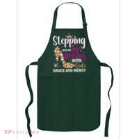 Stepping Into My 95th Birthday With Gods Grace And Mercy Apron thumb 0