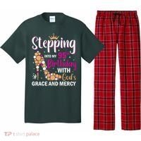 Stepping Into My 95th Birthday With Gods Grace And Mercy Pajama Set thumb 0