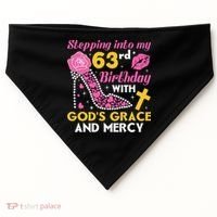 Stepping into my 63rd birthday with gods grace and mercy  USA-Made Doggie Bandana thumb 0