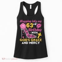 Stepping into my 63rd birthday with gods grace and mercy  Women's Tank Top thumb 0