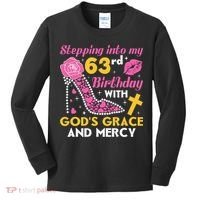 Stepping into my 63rd birthday with gods grace and mercy  Kids Long Sleeve Shirt thumb 0
