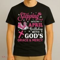 Stepping Into My April Birthday Women Girl Sneakers T-Shirt thumb 3