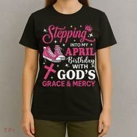 Stepping Into My April Birthday Women Girl Sneakers T-Shirt thumb 4