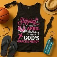 Stepping Into My April Birthday Women Girl Sneakers Tank Top thumb 4