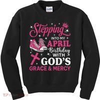 Stepping Into My April Birthday Women Girl Sneakers Kids Sweatshirt thumb 0