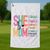 She Is Mom Strong Chosen Beautiful Golf Towel thumb 1