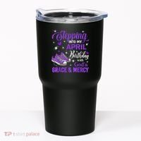 Stepping Into My April Birthday With God's Grace & Mercy Tumbler thumb 0