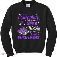 Stepping Into My April Birthday With God's Grace & Mercy Kids Sweatshirt thumb 0