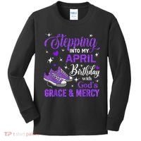 Stepping Into My April Birthday With God's Grace & Mercy Kids Long Sleeve Shirt thumb 0