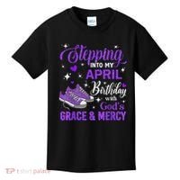Stepping Into My April Birthday With God's Grace & Mercy Kids T-Shirt thumb 0