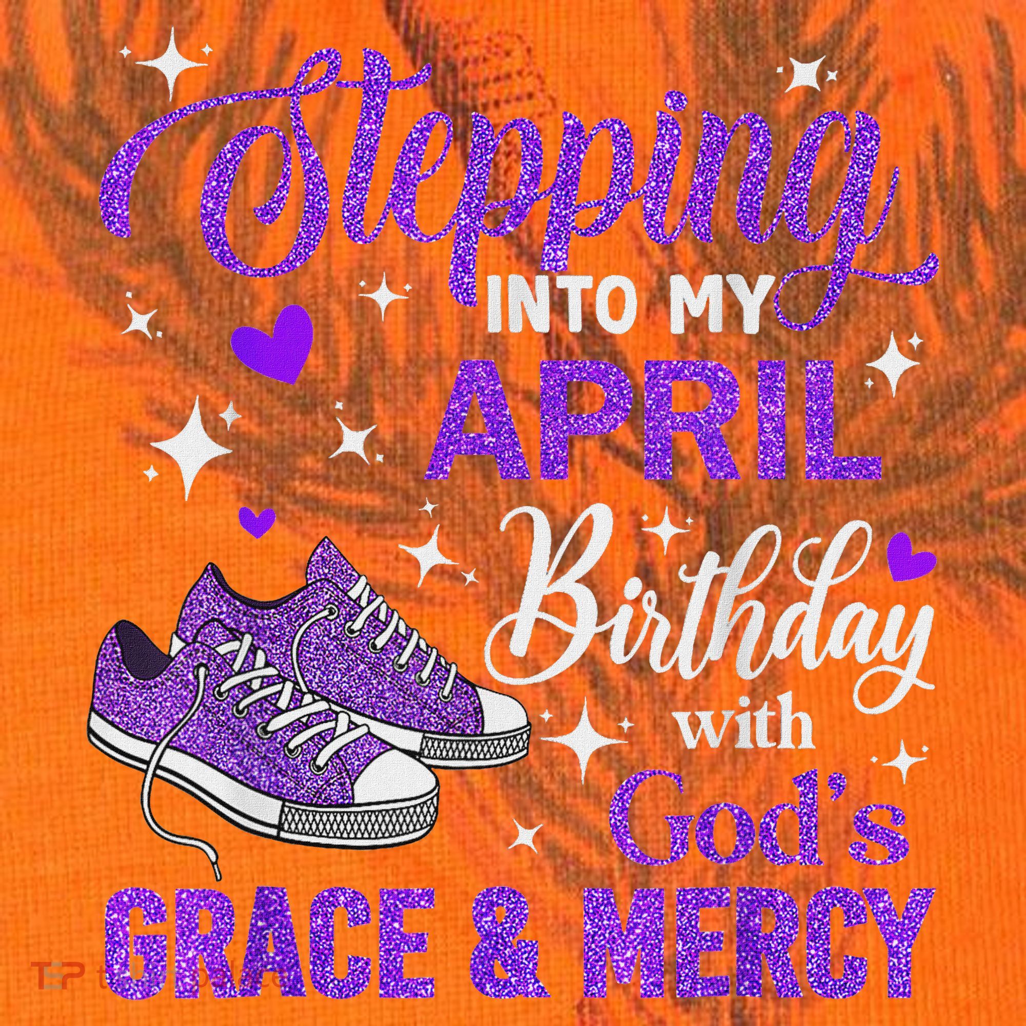 Stepping Into My April Birthday With God's Grace & Mercy Kati Licensed 12" Camo Cuffed Beanie
