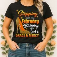 Stepping Into My February Birthday With God's Grace And Mercy Women's T-Shirt thumb 2