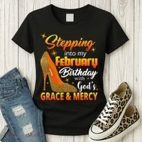 Stepping Into My February Birthday With God's Grace And Mercy Women's T-Shirt thumb 3