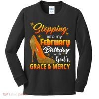 Stepping Into My February Birthday With God's Grace And Mercy Kids Long Sleeve Shirt thumb 0