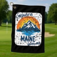 Someone In Maine Loves Me Golf Towel thumb 1
