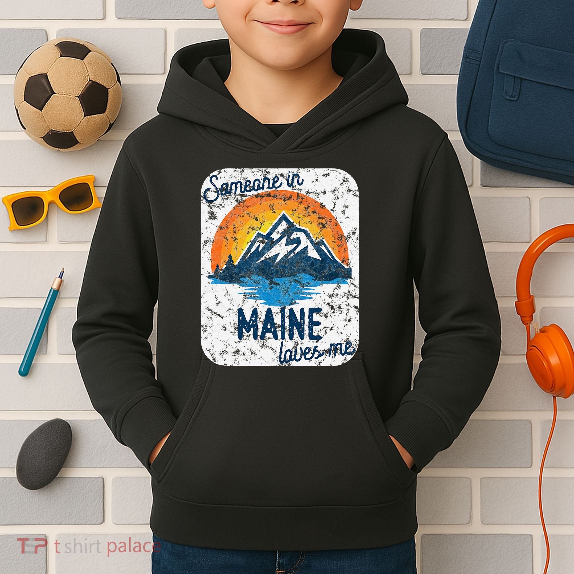 Someone In Maine Loves Me Kids Hoodie