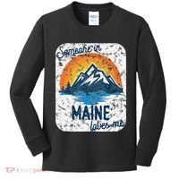 Someone In Maine Loves Me Kids Long Sleeve Shirt thumb 0