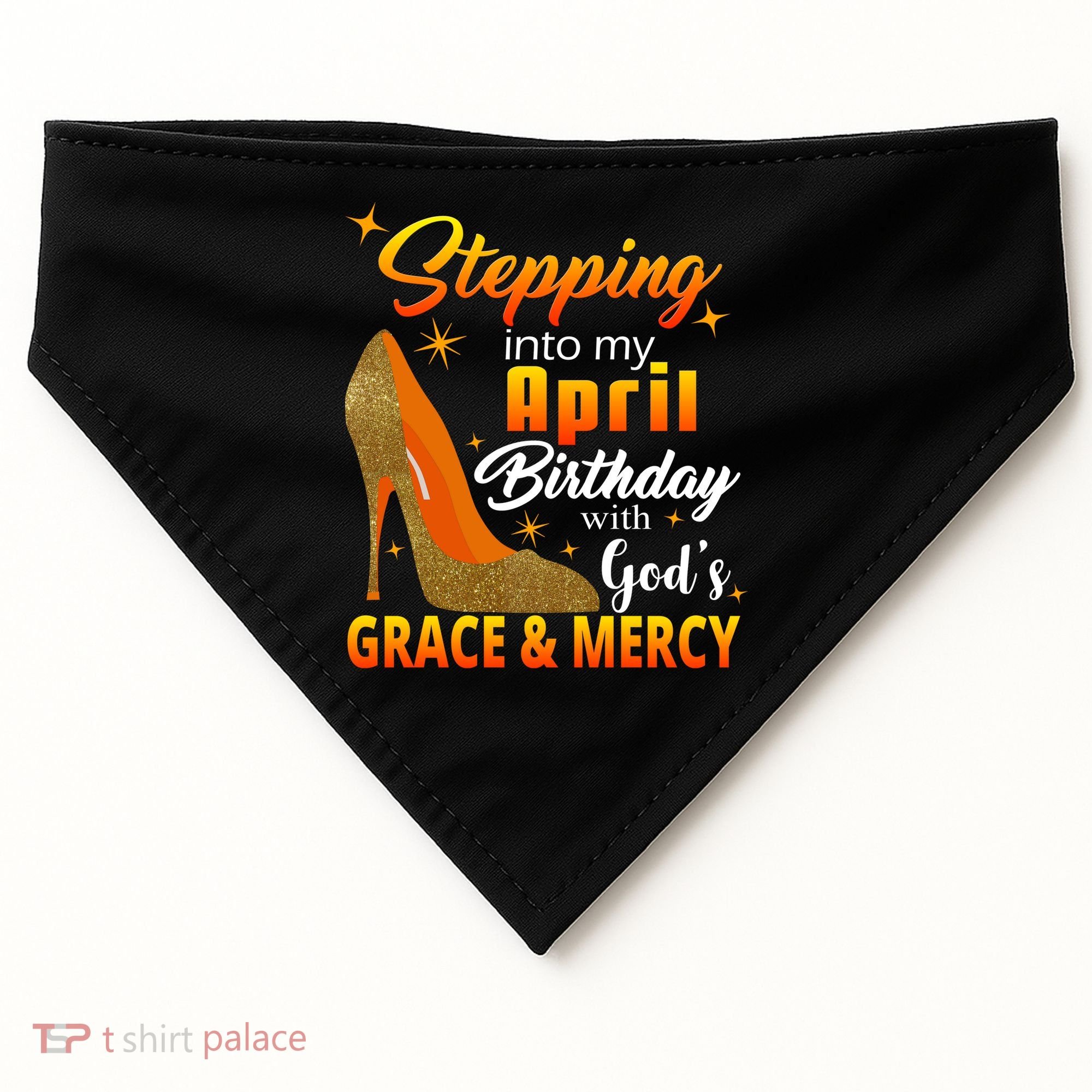 Stepping Into My April Birthday With God's Grace And Mercy USA-Made Doggie Bandana