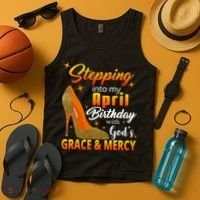 Stepping Into My April Birthday With God's Grace And Mercy Tank Top thumb 4