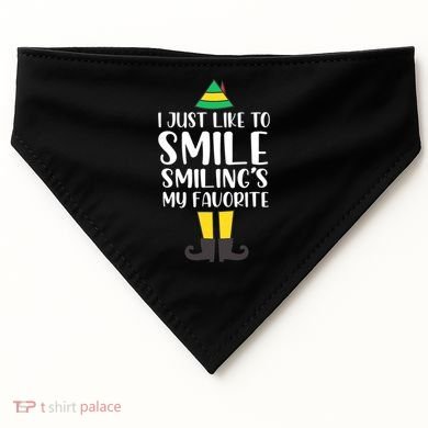 Smiling Is My Favorite Christmas Elf Buddy USA-Made Doggie Bandana