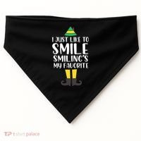 Smiling Is My Favorite Christmas Elf Buddy USA-Made Doggie Bandana thumb 0
