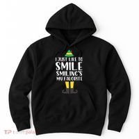 Smiling Is My Favorite Christmas Elf Buddy Hoodie thumb 0