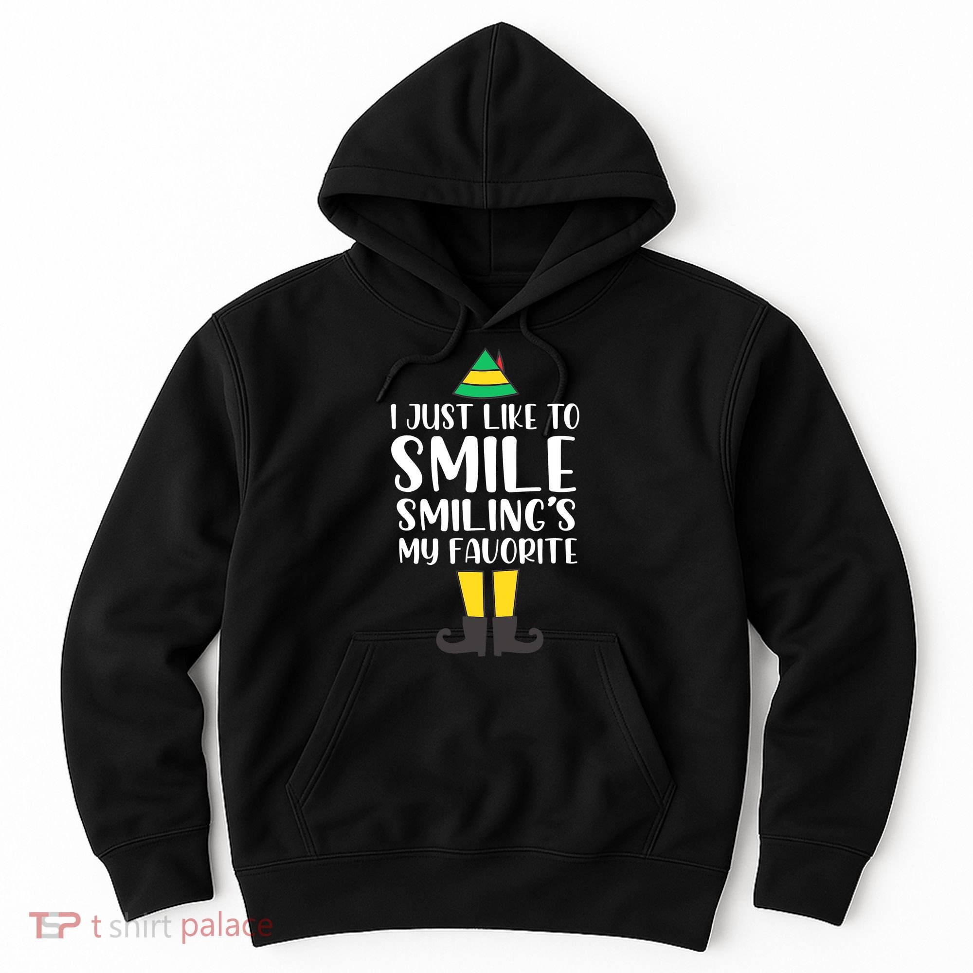 Smiling Is My Favorite Christmas Elf Buddy Hoodie