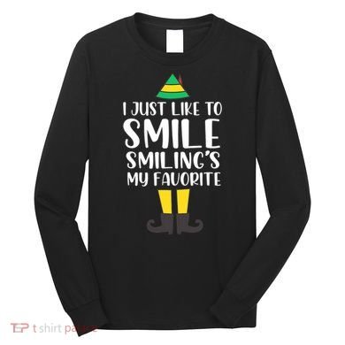 Smiling Is My Favorite Christmas Elf Buddy Long Sleeve Shirt