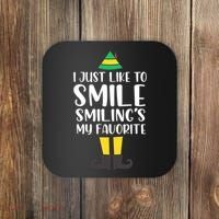 Smiling Is My Favorite Christmas Elf Buddy Coaster thumb 0