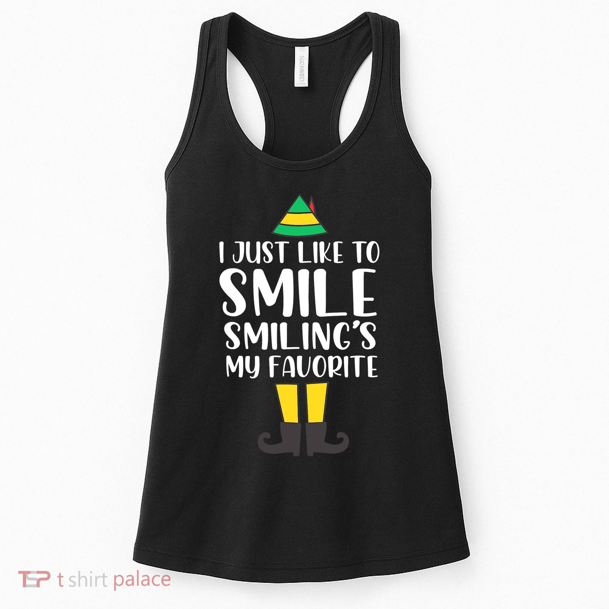 Smiling Is My Favorite Christmas Elf Buddy Women's Tank Top