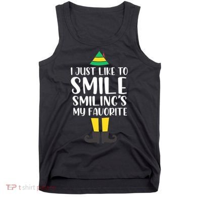 Smiling Is My Favorite Christmas Elf Buddy Tank Top