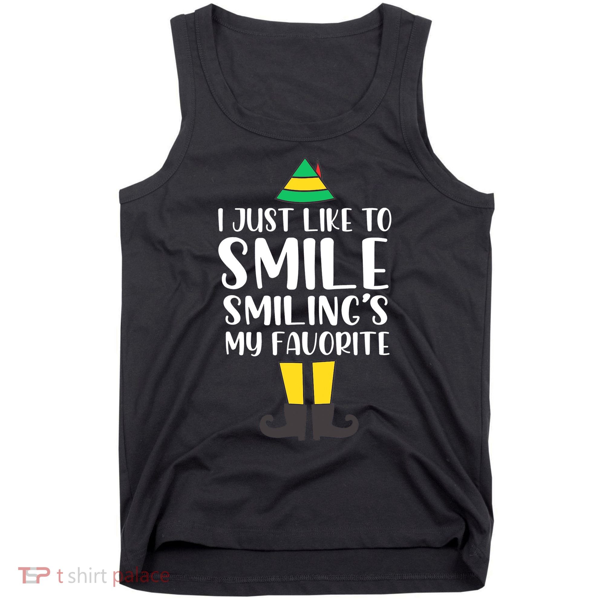 Smiling Is My Favorite Christmas Elf Buddy Tank Top