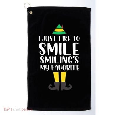 Smiling Is My Favorite Christmas Elf Buddy Golf Towel