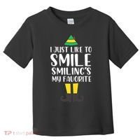 Smiling Is My Favorite Christmas Elf Buddy Toddler T-Shirt thumb 0