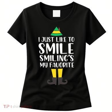 Smiling Is My Favorite Christmas Elf Buddy Women's T-Shirt