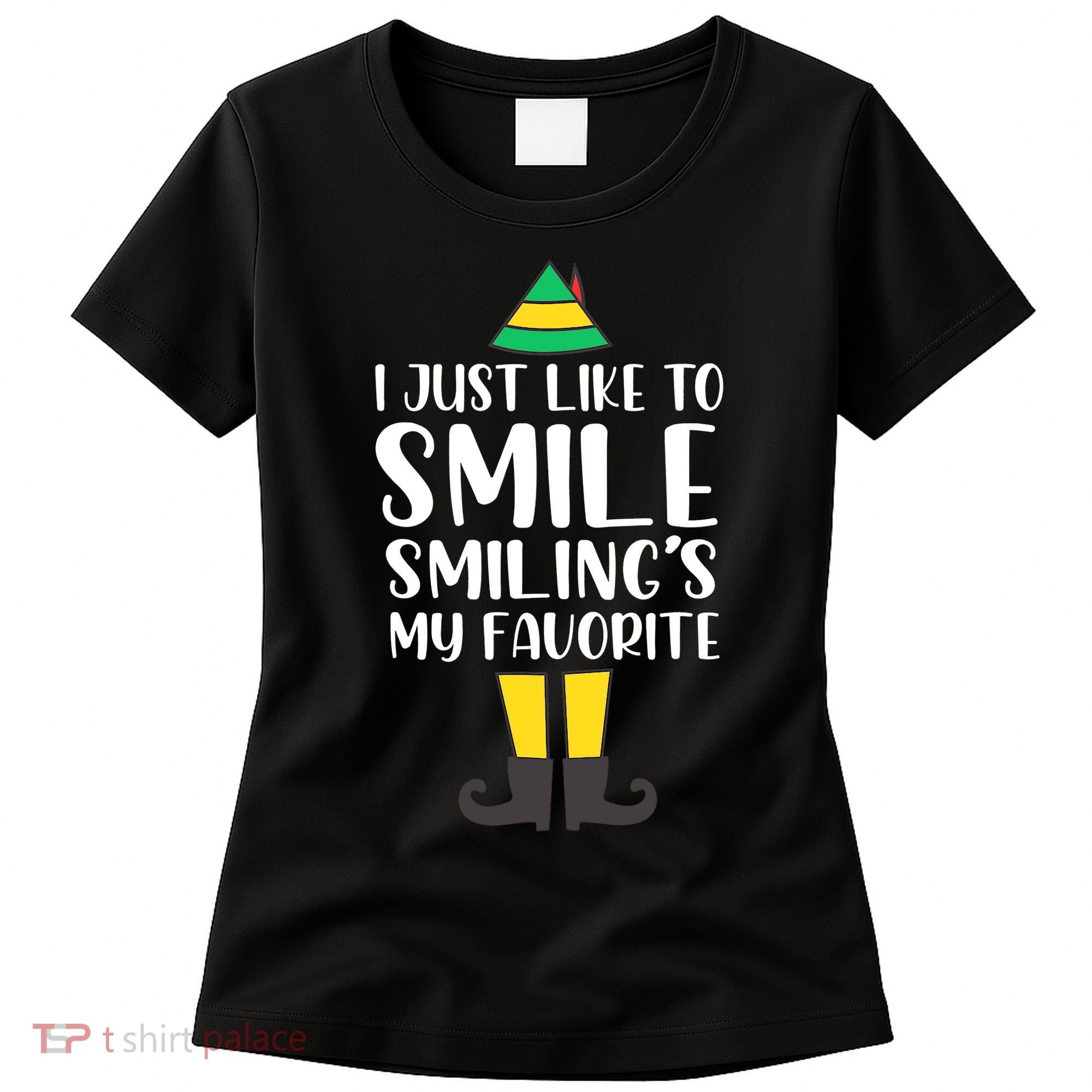 Smiling Is My Favorite Christmas Elf Buddy Women's T-Shirt